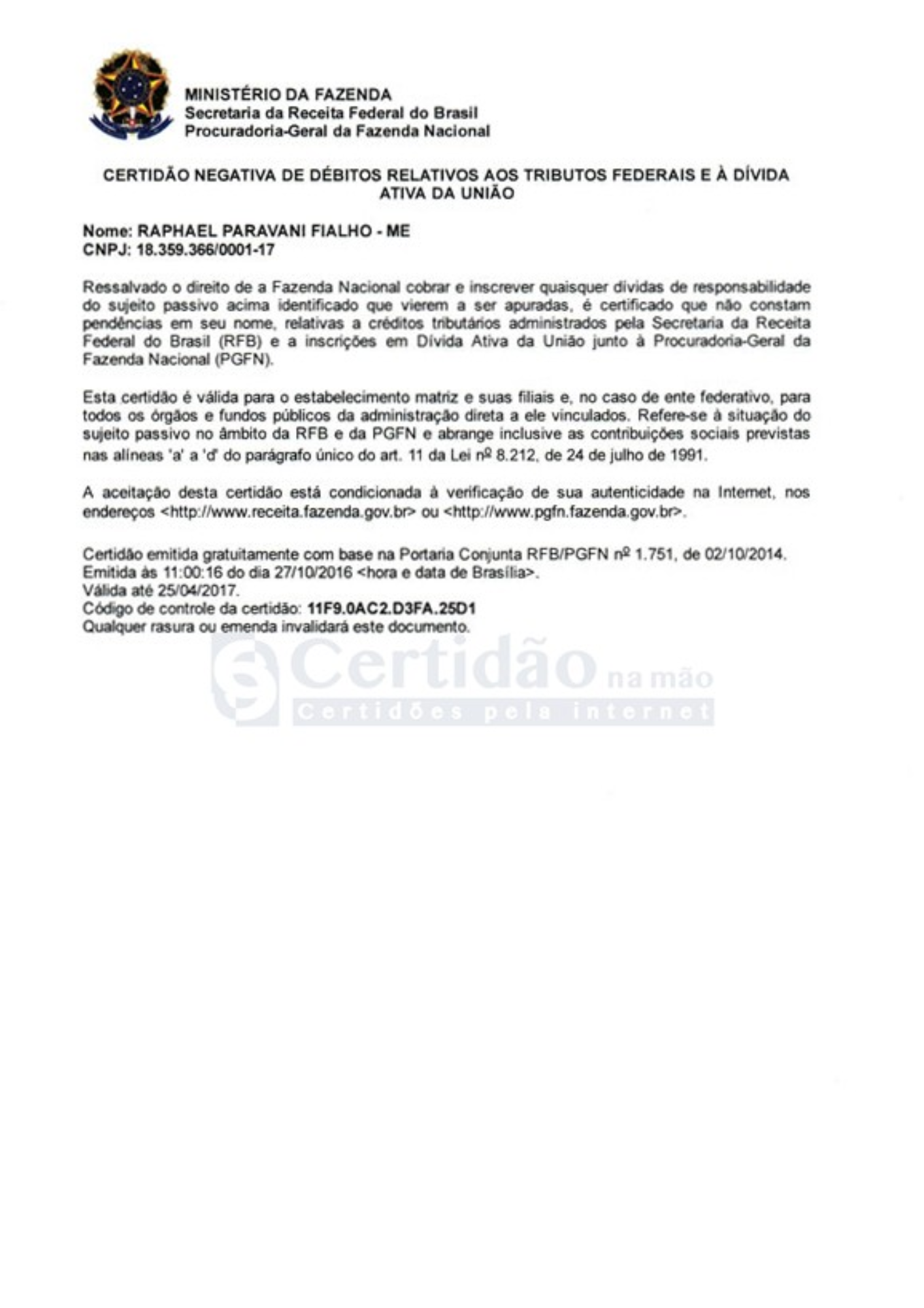 Exemplo de CND
